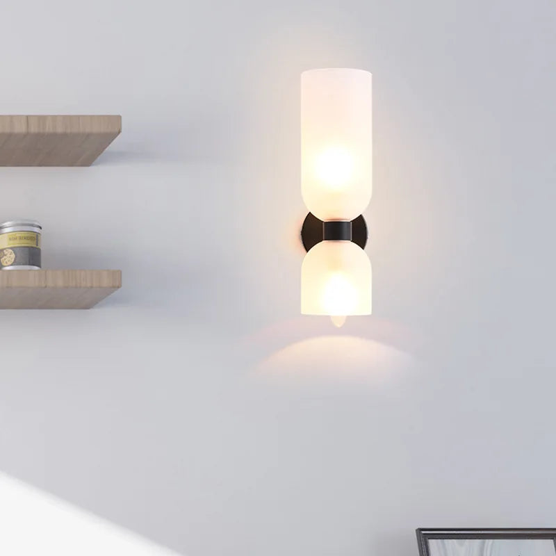 Elegant wall sconce with smoky glass and gold finish – double light source