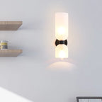 Elegant wall sconce with smoky glass and gold finish – double light source