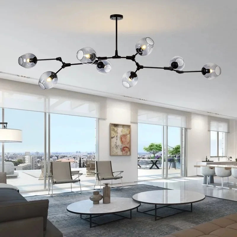 Molecular Designer Chandelier 8-Arm – Modern LED Ceiling Lamp