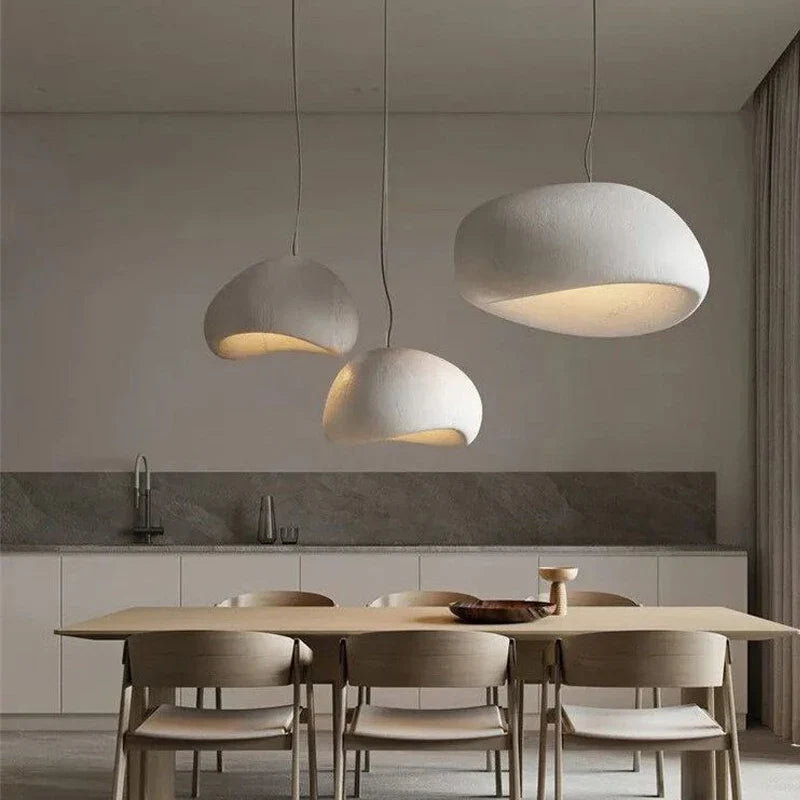 Hanging LED Ceiling Lamp in Wabi-Sabi Style