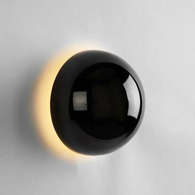 Modern LED wall sconce in the shape of a shimmering ball – wall lighting with a Bauhaus halo effect