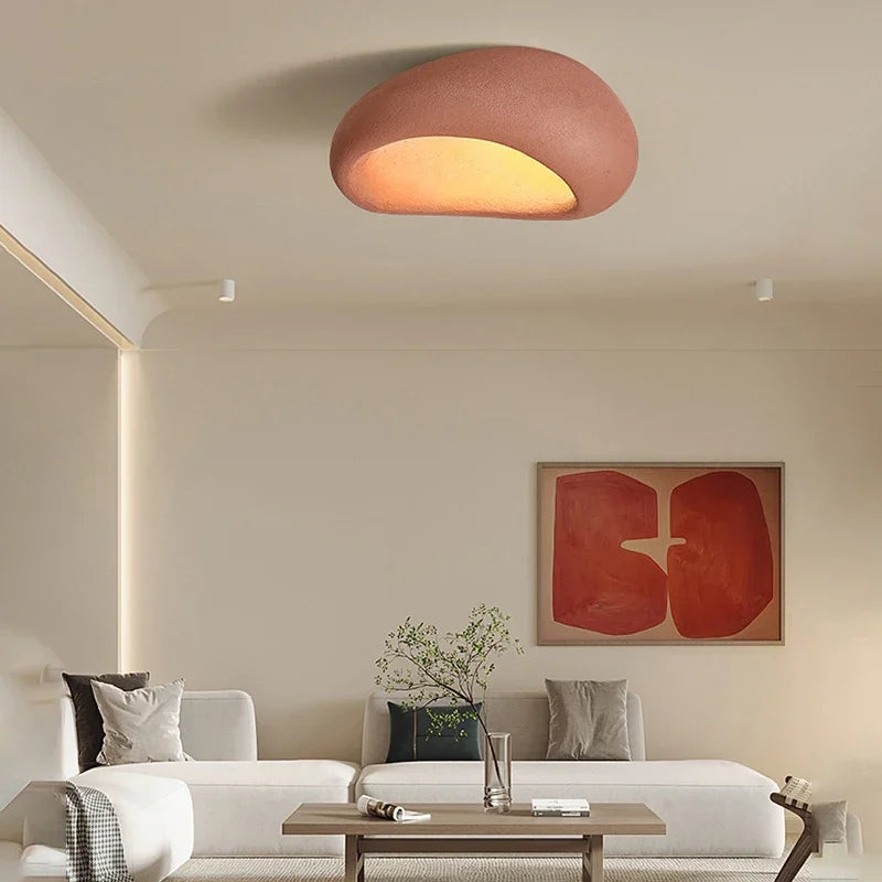 LED Ceiling Lamp in Wabi-Sabi Style – Decorative Ceiling Fixture with Organic Shape