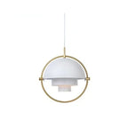 Designer Hanging Lamp with Metal Shade and Decorative Ring