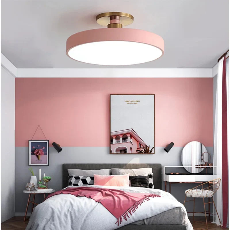 Round LED Ceiling Lamp in Scandinavian Style