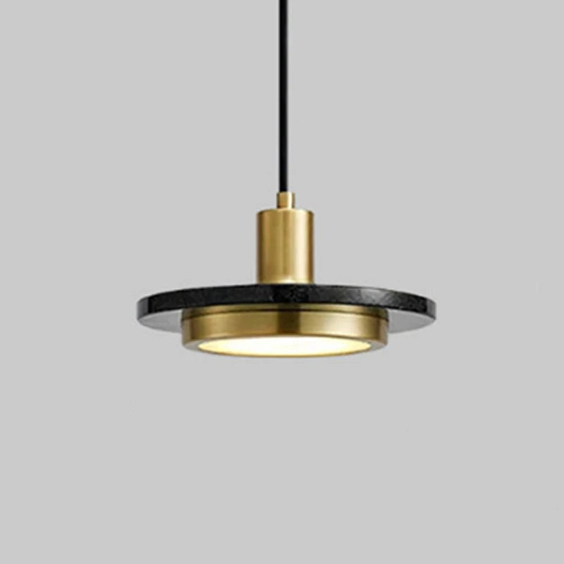 Modern Hanging Lamp with Marble Style Detail