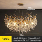 Exclusive chandelier with crystal leaves – branch effect, modern elegance