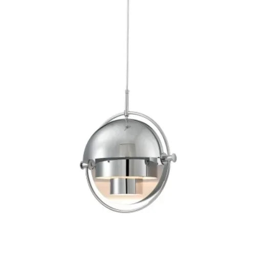 Designer Hanging Lamp with Metal Shade and Decorative Ring