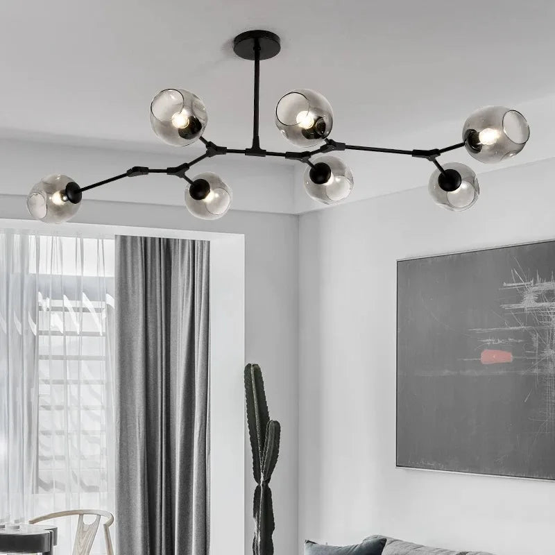 Molecular Designer Chandelier 8-Arm – Modern LED Ceiling Lamp