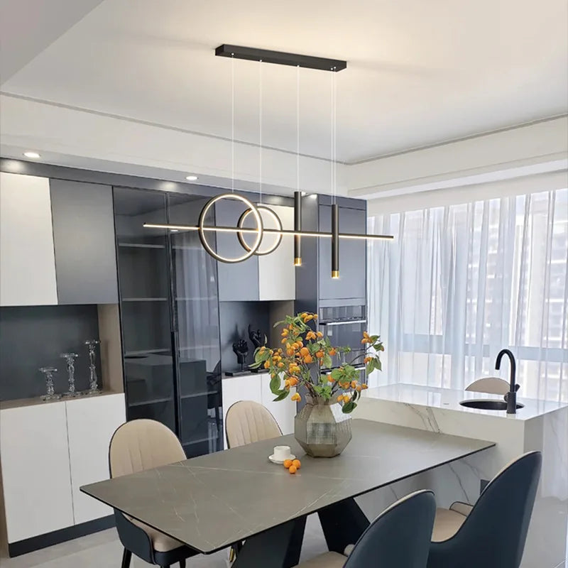 Modern LED Pendant Light – geometric design, ceiling lighting for living room and dining room