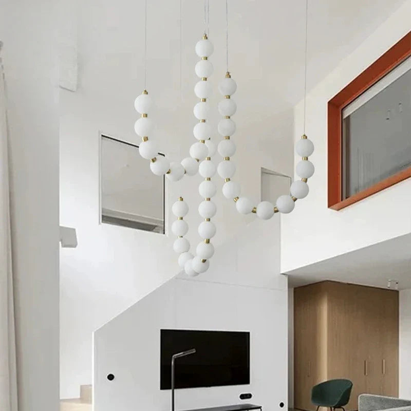 Modern LED pendant lamp – stunning necklace design with light spheres