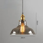Retro Industrial Pendant Lamp with Glass – Smoky Glass Shade