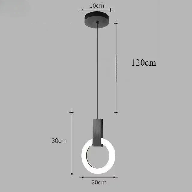 Modern LED Pendant Lamp Gold Ring