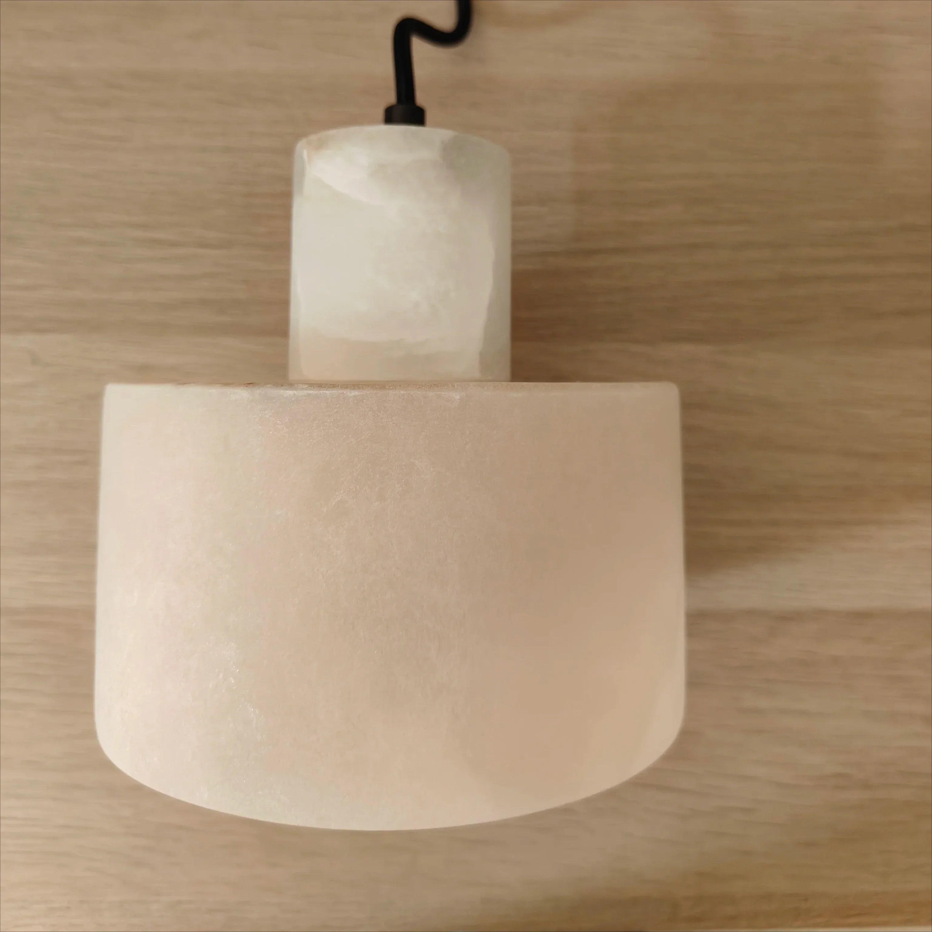 Hanging Lamp with Marble Shade – Minimalist Elegance