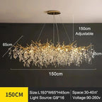 Exclusive chandelier with crystal leaves – branch effect, modern elegance