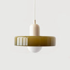 Modern pendant lamp with colorful glass shade Bauhaus