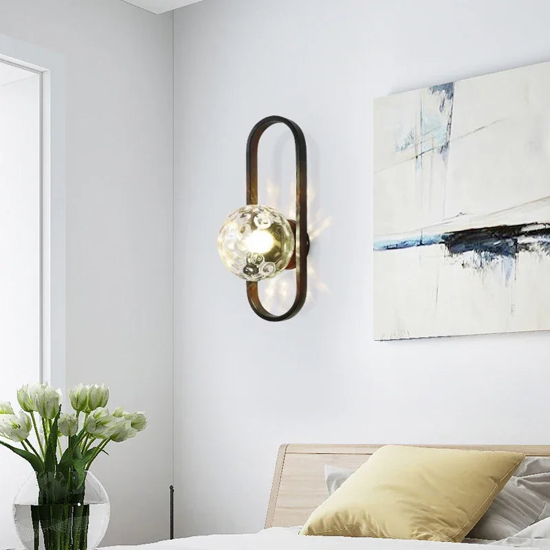 Modern Wall Sconce with Milk Glass Ball