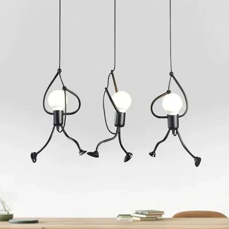 Hanging Lamp with a Climbing Figure Motif