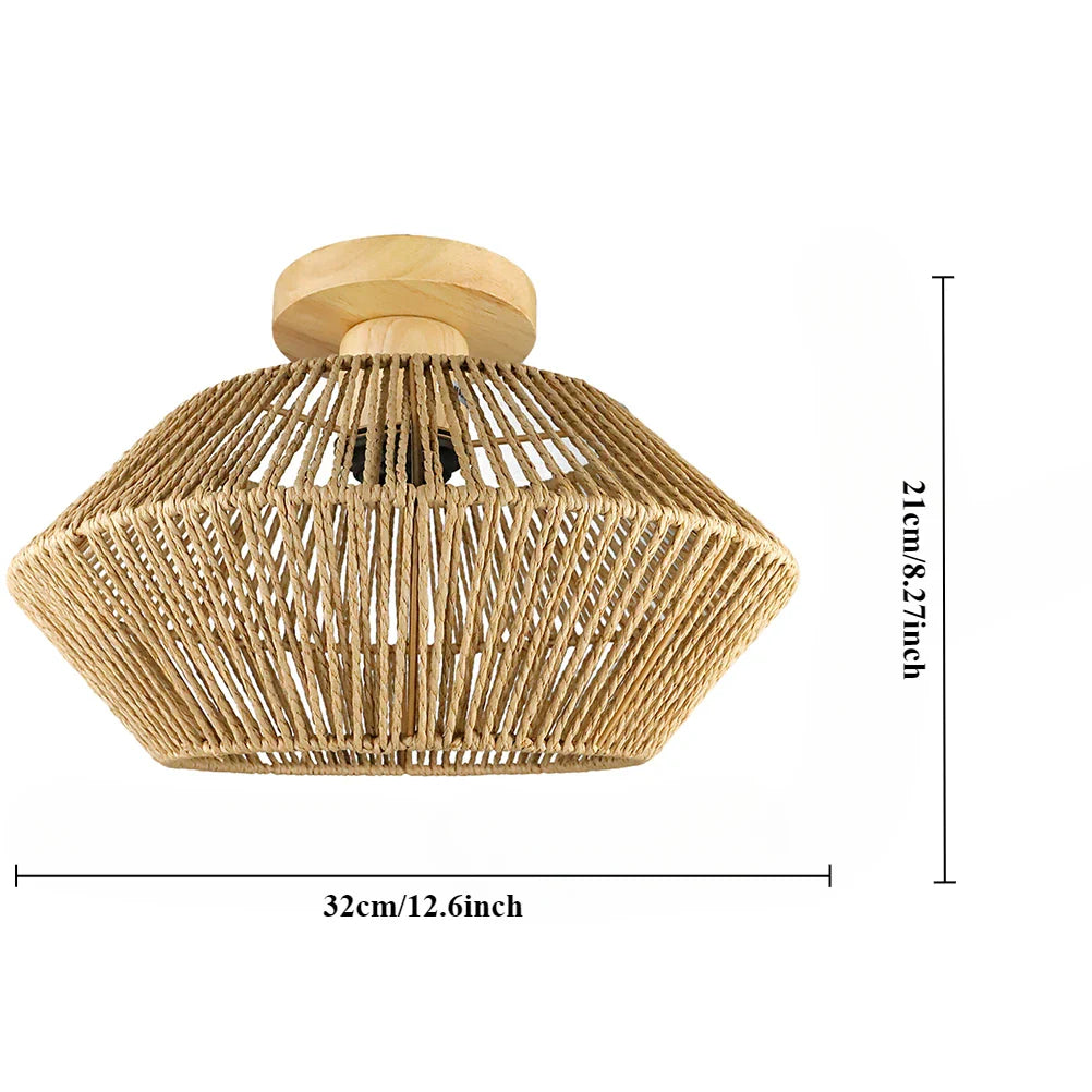 Ceiling lamp with a lattice lampshade – modern ceiling light in boho or industrial style