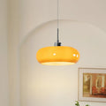 Hanging lamp with an opalescent shade – an elegant retro Bauhaus accent
