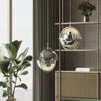 Designer Hanging Lamp with Metal Shade and Decorative Ring