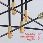 Industrial ceiling lamp chandelier with round lights