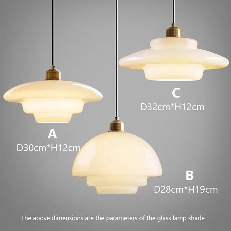 Hanging Ceiling Lamp with Milk White Glass