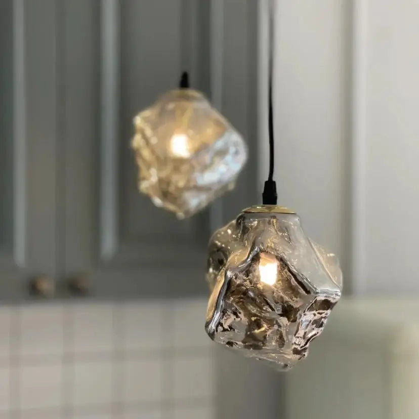 Modern Pendant Lamp with Irregular Glass Shade