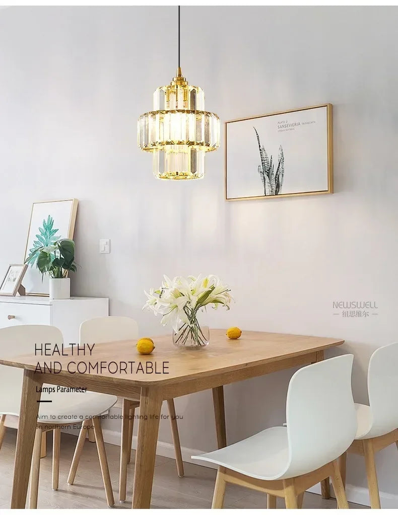 Elegant Glass Pendant Lamp Crystal – Glamour Style