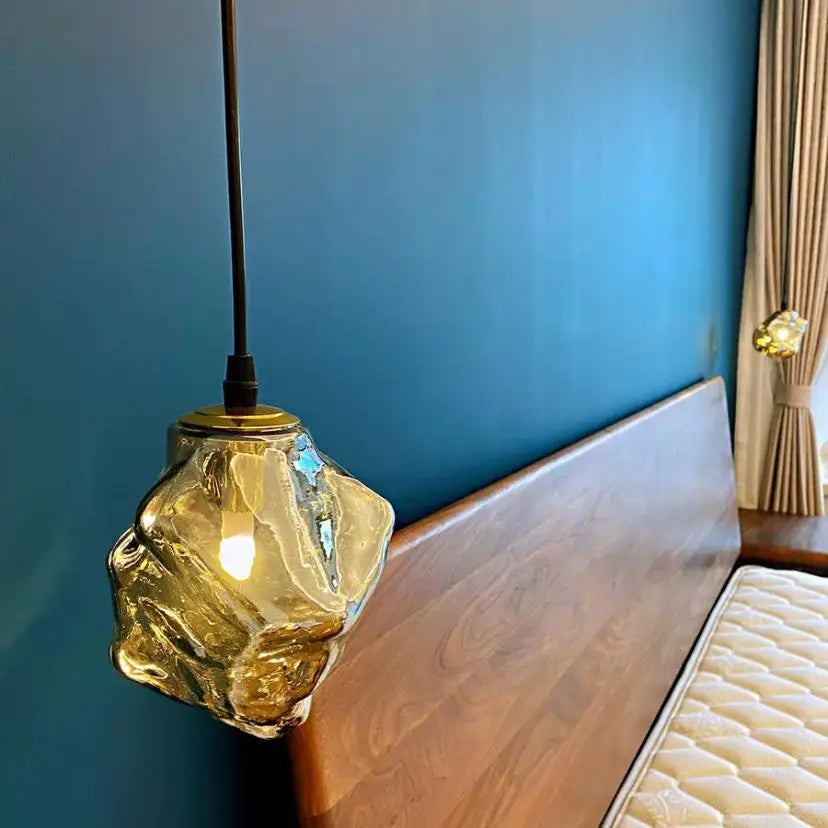 Modern Pendant Lamp with Irregular Glass Shade