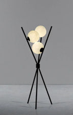 Designer LED Floor Lamp with Moon-Shaped Shades – Table and Floor Lamp on Tripod