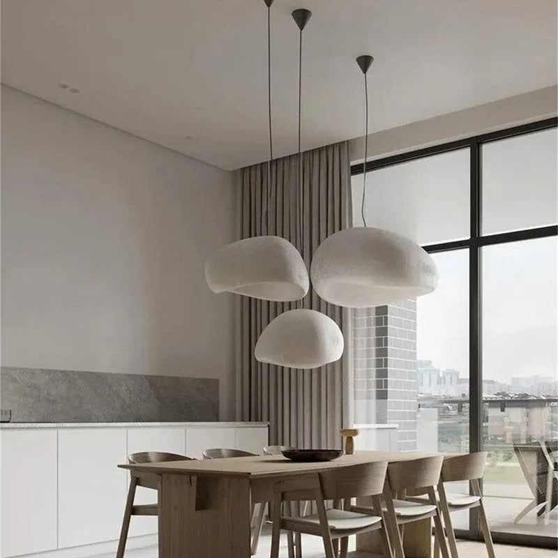 Hanging LED Ceiling Lamp in Wabi-Sabi Style