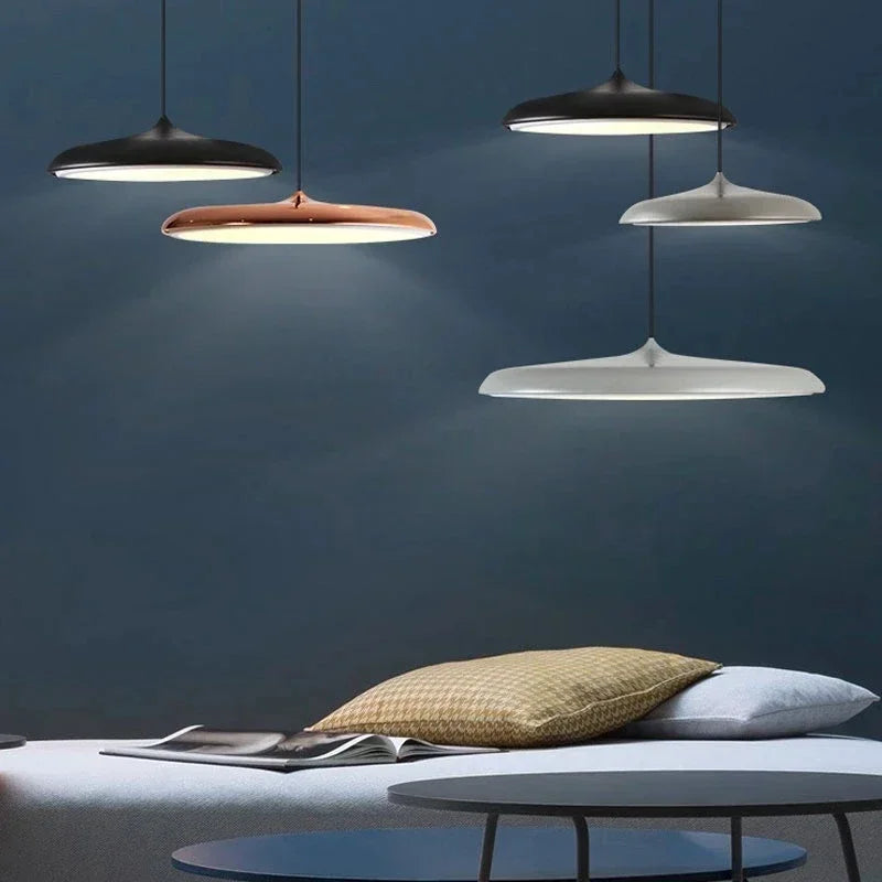 Modern LED Pendant Lamp – Ultra-Thin Shade, Designer Ceiling Lighting for Living Room or Dining Room