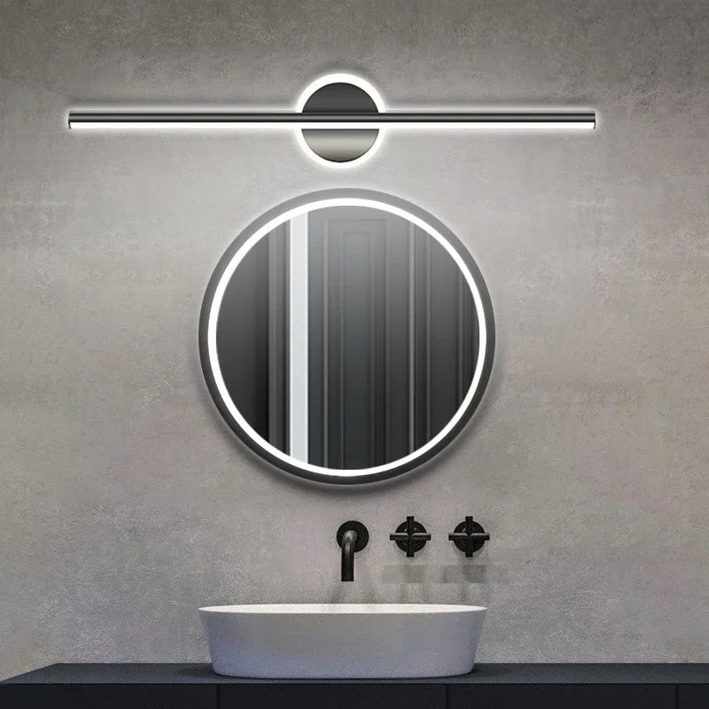 Modern LED Wall Lamp in Line Shape with Round Element – Designer Lighting