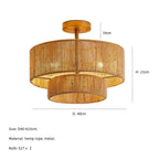 Boho Ceiling Lamp with Natural Rope