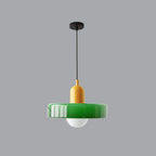 Modern pendant lamp with colorful glass shade Bauhaus