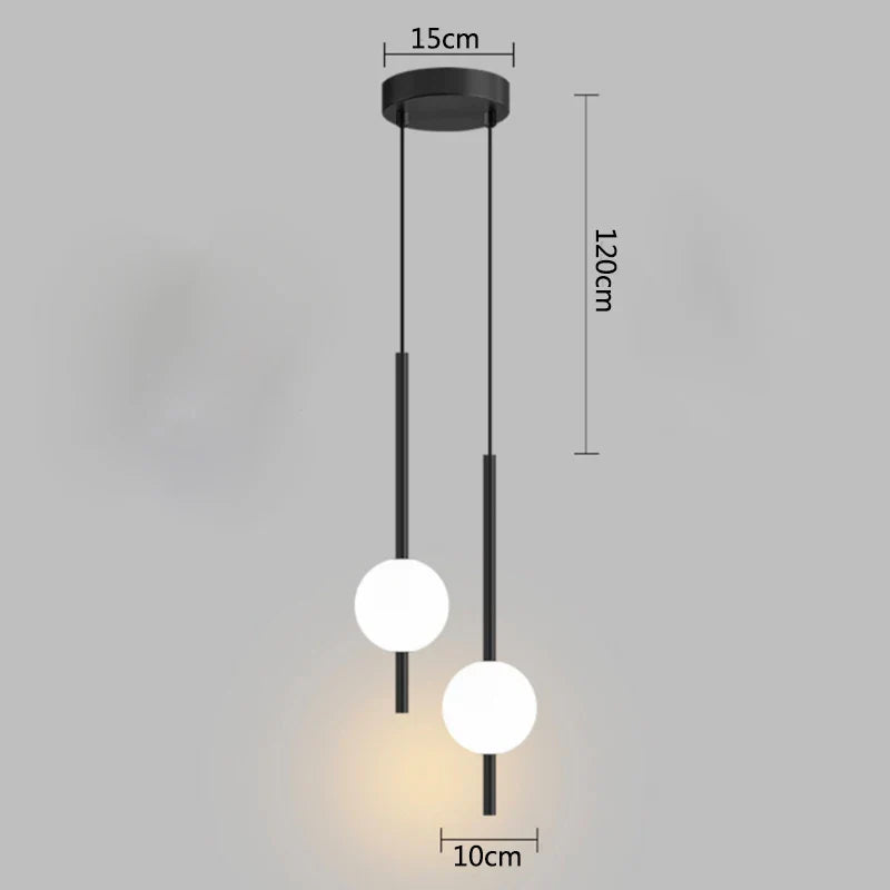 Modern Gold Pendant Lamp with Spherical Shade | Minimalist LED Ceiling Lamp