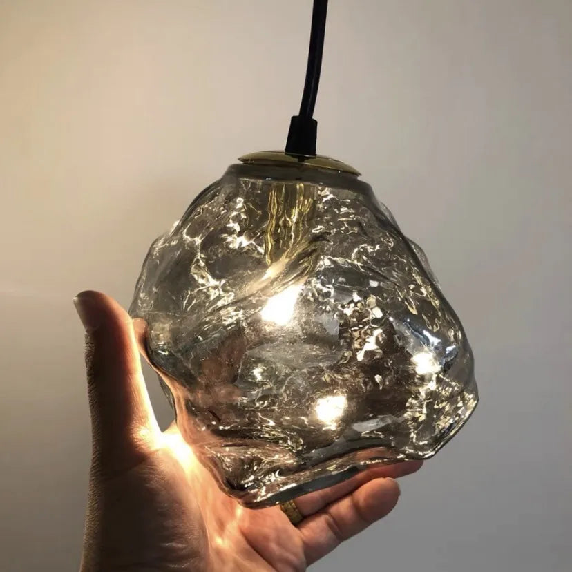 Modern Pendant Lamp with Irregular Glass Shade