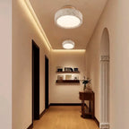 Ceiling lamp made of stone and wood in a minimalist style