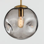 Designer Hanging Lamp with Spherical Glass Shade