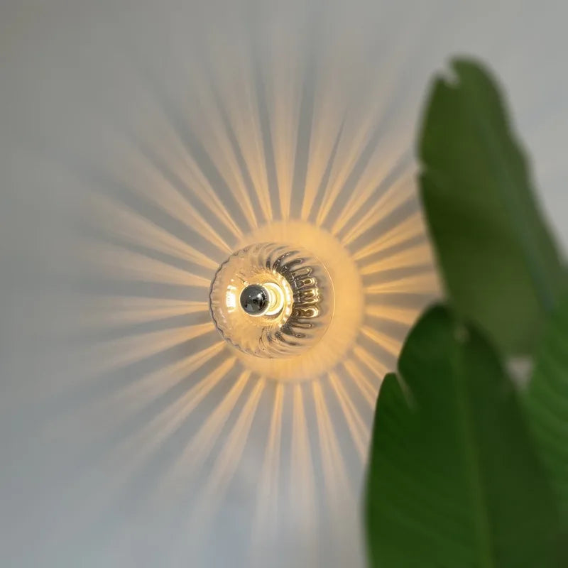 Elegant glass ceiling lamp with crystal design
