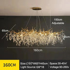 Exclusive chandelier with crystal leaves – branch effect, modern elegance
