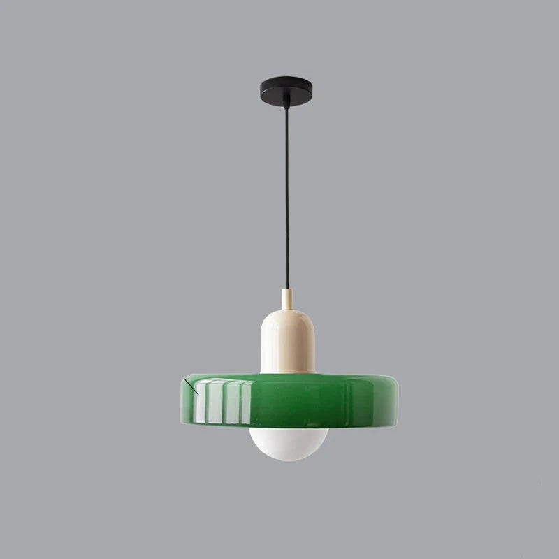 Modern pendant lamp with colorful glass shade Bauhaus