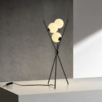 Designer LED Floor Lamp with Moon-Shaped Shades – Table and Floor Lamp on Tripod