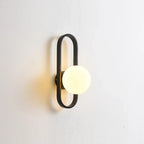 Modern Wall Sconce with Milk Glass Ball
