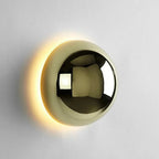 Modern LED wall sconce in the shape of a shimmering ball – wall lighting with a Bauhaus halo effect