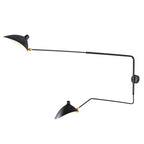 Designer wall lamp with double arm – adjustable wall light for living room, office, or bedroom
