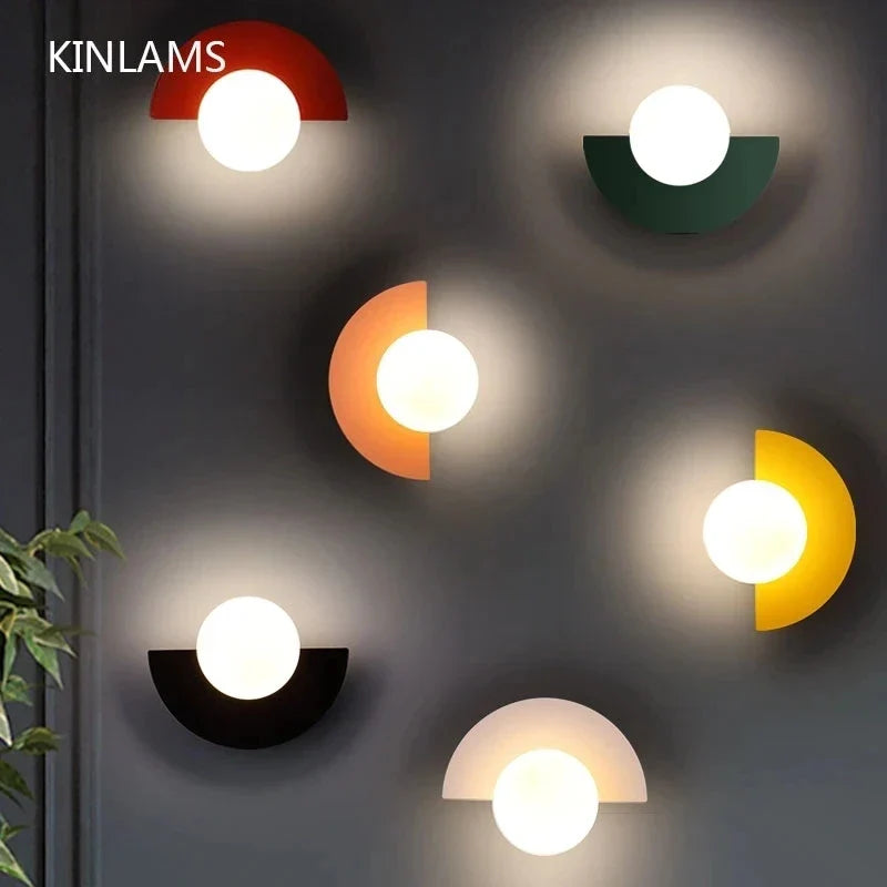 Modern LED Wall Lamp in Geometric Semicircle Style