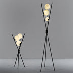 Designer LED Floor Lamp with Moon-Shaped Shades – Table and Floor Lamp on Tripod