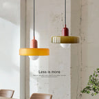 Modern pendant lamp with colorful glass shade Bauhaus