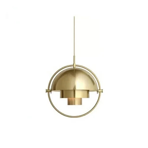 Designer Hanging Lamp with Metal Shade and Decorative Ring